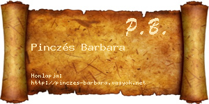 Pinczés Barbara névjegykártya